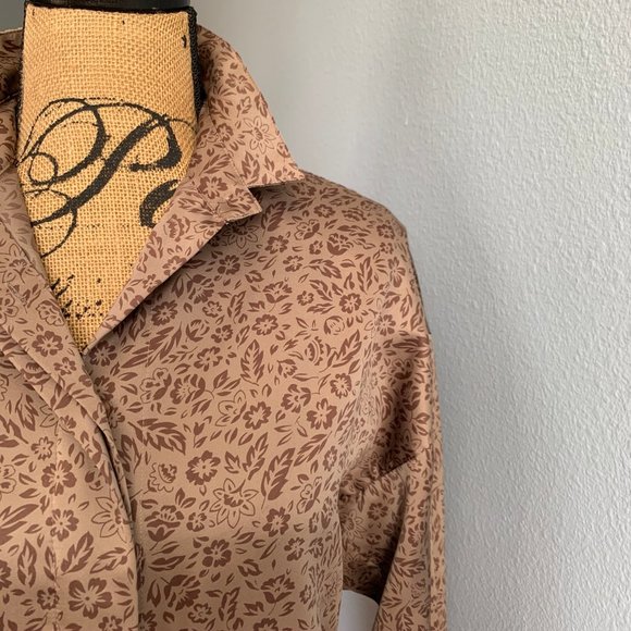 Diane Von Furstenberg Tops - Vintage 80s Diane von Furstenberg Brown Floral